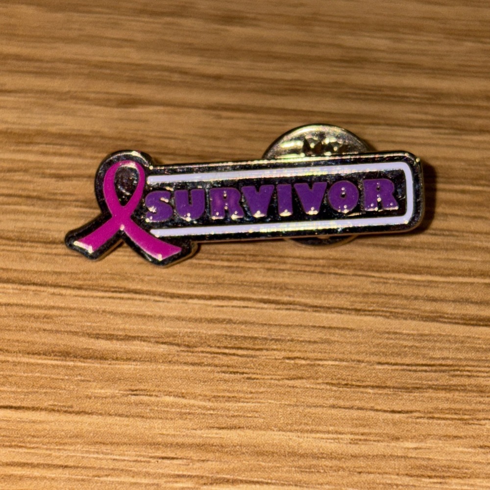 Pink Ribbon Breast Cancer Awareness Survivor Enamel Lapel Pin Tie Tac Pinback